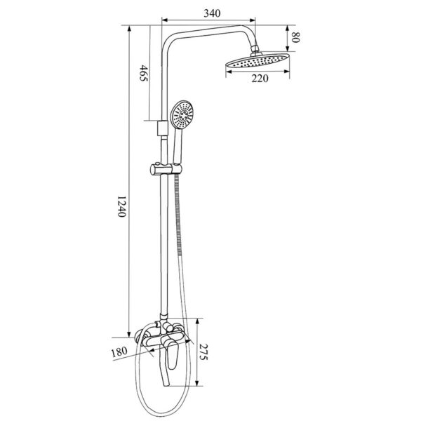 Sen cây tắm nóng lạnh Eurolife EL-S922 – Đồng mạ Chrome