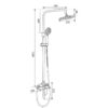 Bản vẽ kích thước sen cây Eurolife EL-SC929 với chiều cao bộ sen 1240mm, bát sen 220mm, cần sen 340mm và thông số lắp đặt chi tiết.