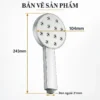 Bản vẽ tay sen Eurolife EL-H120 mặt Ø104mm dài 243mm và ren ngoài 21mm