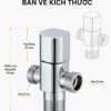 Bản vẽ kích thước van T Eurolife EL-VG02 cao 75mm, tay khóa 25mm và ba đầu ren ngoài 21mm, giúp khách hàng kiểm tra trước khi mua và lắp đặt.