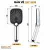 Bản vẽ kỹ thuật tay sen Eurolife EL-127SH-T kích thước mặt 100 × 118 mm, dài 261 mm