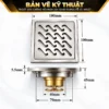 Bản vẽ kỹ thuật thoát sàn Eurolife EL-HG07 kích thước mặt 100 × 100 mm, dày 5,5 mm và cao 45 mm