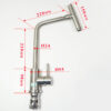 Bản vẽ kỹ thuật vòi rửa chén nóng lạnh Eurolife EL-T030 inox SUS 304, thể hiện kích thước thân vòi, cần vòi, đầu vòi xoay và thông số lắp đặt thực tế.