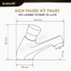 Bản vẽ kích thước vòi lavabo lạnh tự ngắt Eurolife EL-LL119