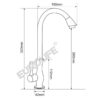 Bản vẽ vòi rửa chén lạnh Eurolife EL-RC03 giúp khách hàng xem kích thước trước khi mua và kiểm tra sự phù hợp với khu vực chậu rửa.