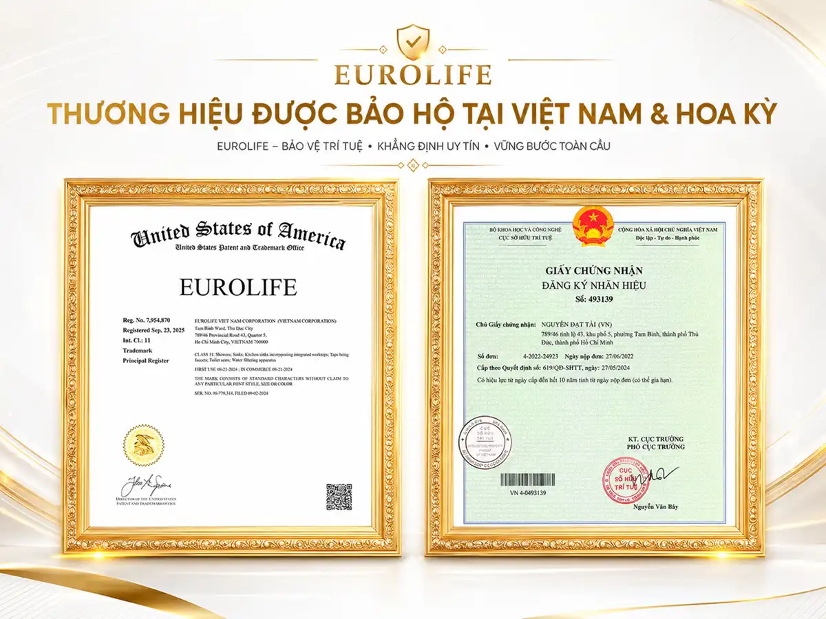Thương hiệu chậu rửa chén Eurolife được bảo hộ tại Việt Nam và Hoa Kỳ