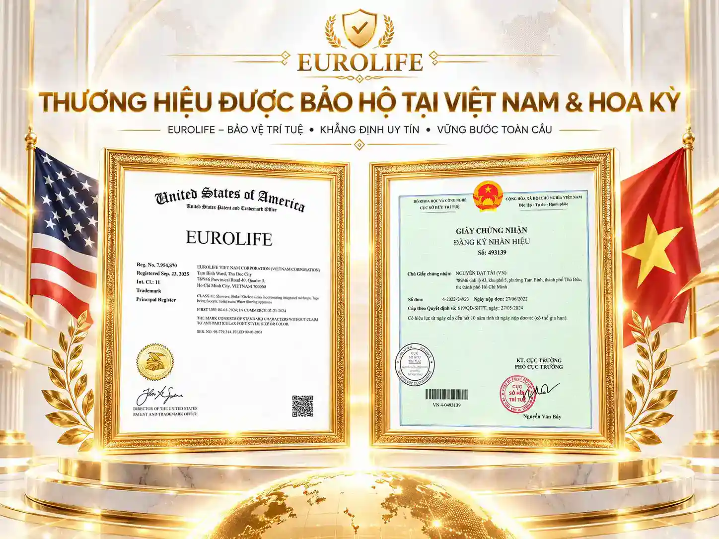 Bảo hộ thương hiệu Eurolife tại Việt Nam và Hoa Kỳ cho các dòng van PVC