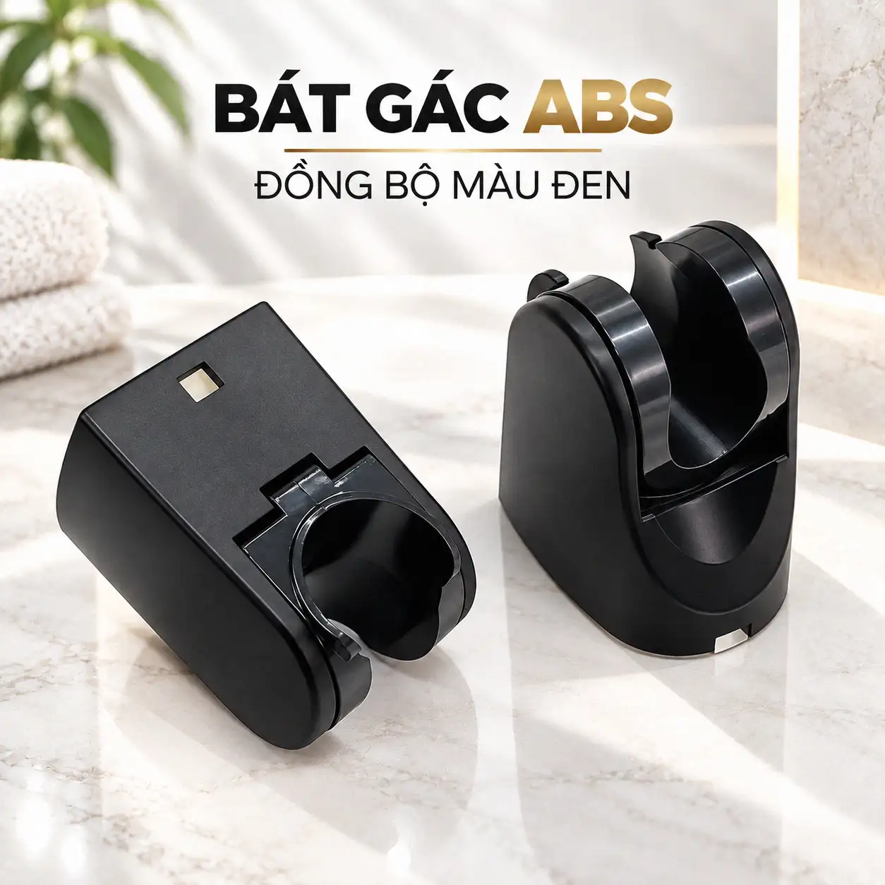 Bát gác tay sen ABS Eurolife EL-127SH-D màu đen có cơ cấu điều chỉnh góc gật gù