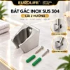 Bát gác Inox SUS 304 Satin của Eurolife EL-110SH với hai hướng cài tay sen thẳng và nghiêng