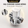 Van T Eurolife EL-VG02 hoàn thiện mạ Chrome sáng bóng, dễ lau vệ sinh và hài hòa với dây cấp, vòi xịt cùng thiết bị phòng tắm.