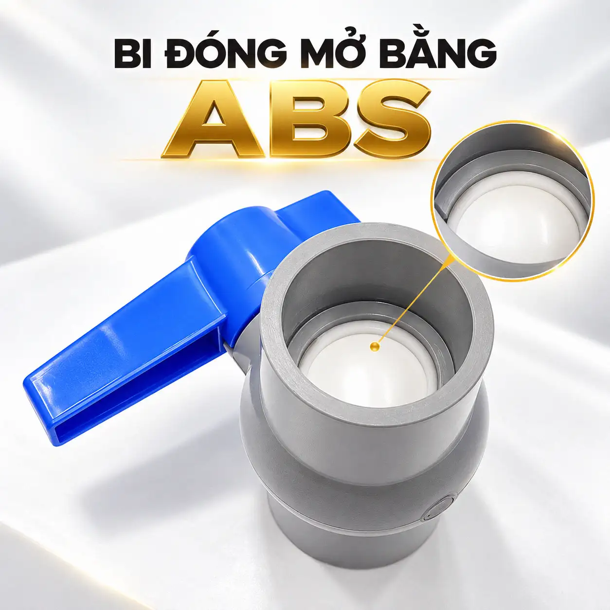 Bi ABS màu trắng bên trong van bi uPVC Eurolife EL-VD