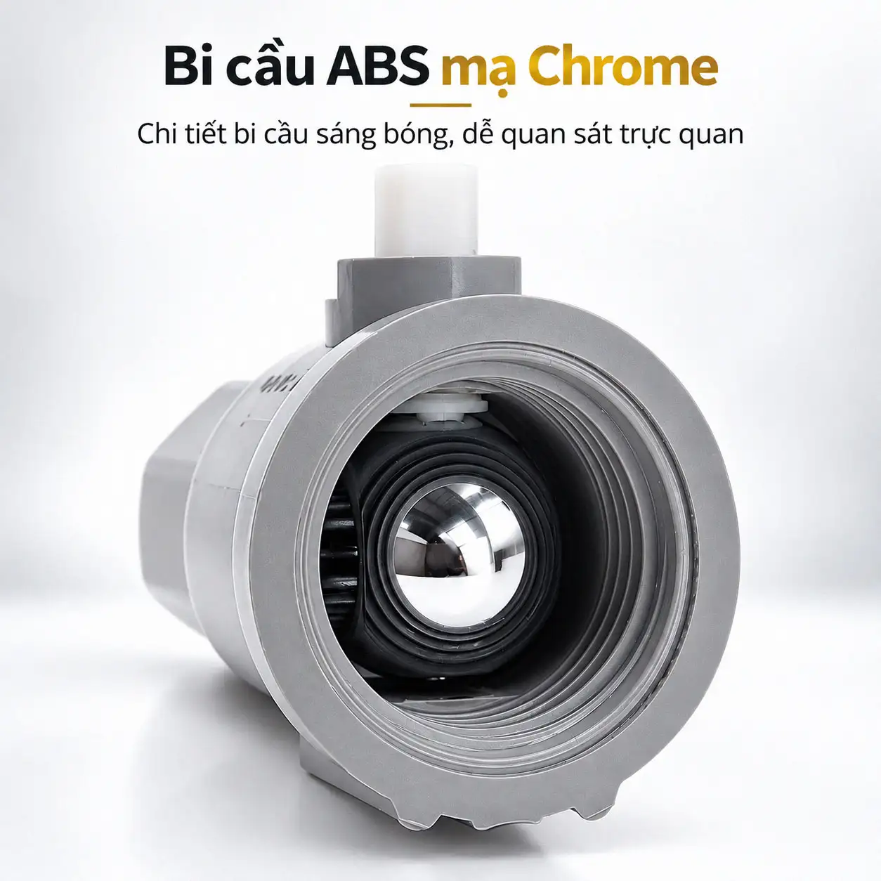 Bi cầu ABS mạ Chrome bên trong van bi uPVC Eurolife EL-VCC