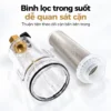 Bình lọc trong suốt của bộ lọc nước thô đầu nguồn Eurolife dễ quan sát cặn và lõi lọc