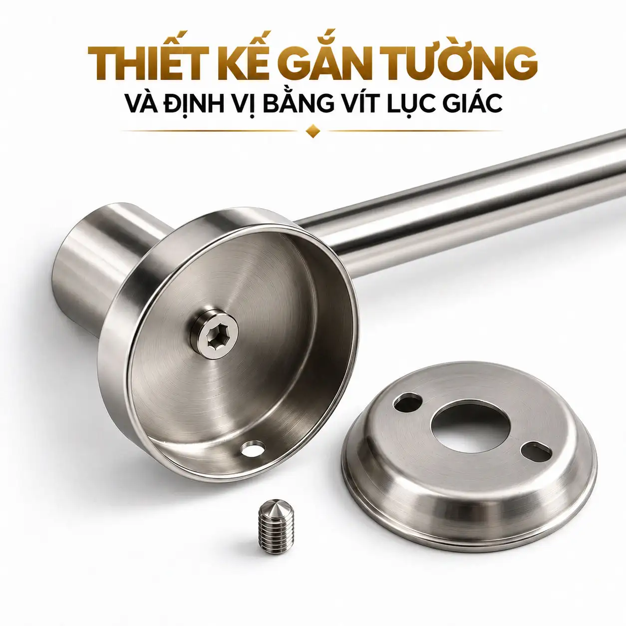 Bộ phụ kiện phòng tắm inox 304 Eurolife EL-P01 thiết kế gắn tường