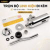 Bộ phụ kiện van xả tiểu cảm ứng Eurolife EL-A105 gồm thân van, ống dẫn, bát che, gioăng cao su, đai ốc và phiếu bảo hành.
