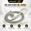 Bộ sản phẩm Eurolife EL-110SH gồm tay sen Inox SUS 304, dây sen 150cm và bát gác cài 2 hướng