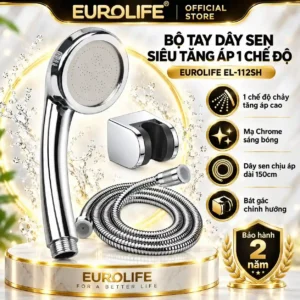 Bộ Tay Dây Sen Siêu Tăng Áp 1 Chế Độ Eurolife EL-112SH