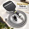 Bộ tay sen Eurolife EL-128SH-T Chrome sáng bóng gồm tay sen vuông dây sen và bát gác