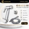 Bộ vòi xịt Eurolife EL-X06 gồm tay xịt ABS mạ Chrome, dây dài 120cm, giá treo và tính năng khóa rảnh tay.