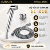 Bộ vòi xịt vệ sinh Eurolife EL-X08 gồm tay xịt ABS mạ Chrome, dây 120cm và bát gác, bảo hành 2 năm.