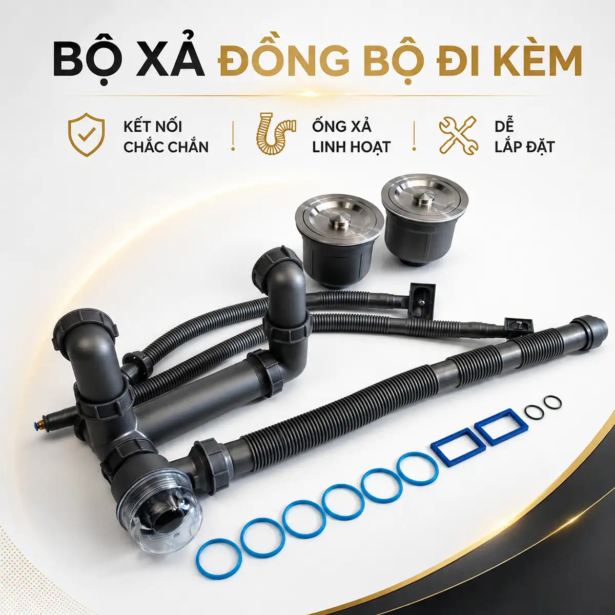 Bộ xả đồng bộ đi kèm chậu đúc Eurolife EL-LS8245