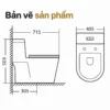 Bản vẽ EL-LUX8218 dài 715 mm, rộng 405 mm, cao tổng thể 635 mm và tâm thoát 305 mm.