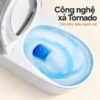 Minh họa dòng nước xoáy Tornado trong lòng bồn cầu Eurolife EL-LUX8218 khi nắp mở.