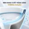 Hình mô phỏng lớp men Nano tuyết trên mặt cắt bề mặt sứ EL-LUX8218 với hiệu ứng màu xanh.