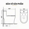 Bản vẽ EL-LUX8268 thể hiện chiều dài 680 mm, rộng 360 mm, cao tổng thể 680 mm và tâm thoát 305 mm.