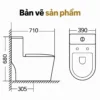Bản vẽ EL-LUX8298 thể hiện chiều dài 710 mm, rộng 390 mm, cao 680 mm và tâm thoát 305 mm
