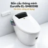 Eurolife EL-SM8059B nhìn chếch từ trên, nắp đóng, núm điều khiển bên hông và remote trên tường