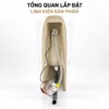 Mặt sau bồn tiểu nam Eurolife EL-BT221 với dây cấp nước, van xả cảm ứng, dây kết nối và ống thoát mềm.