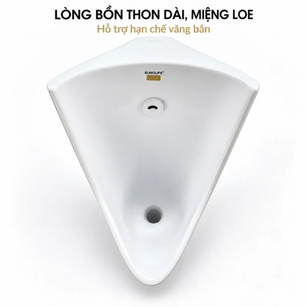 Lòng bồn thon dài và phần miệng loe của Eurolife EL-BT221 nhìn từ trên xuống.