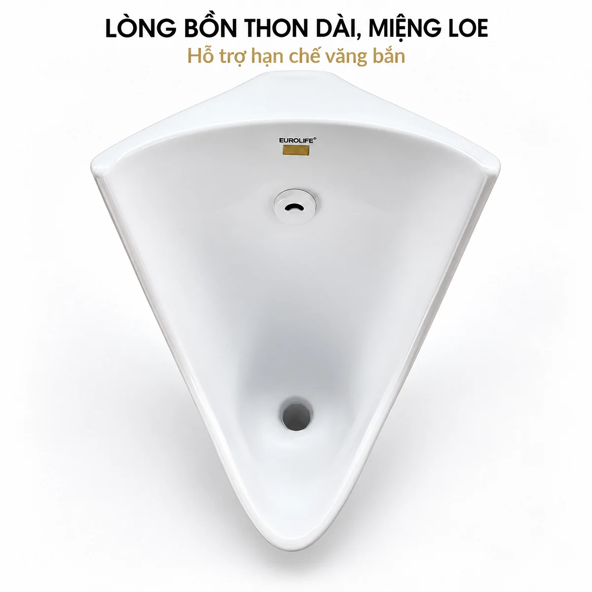 Lòng bồn thon dài và phần miệng loe của Eurolife EL-BT221 nhìn từ trên xuống.