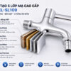 Hình ảnh mô tả cấu tạo 5 lớp mạ cao cấp của củ sen lạnh Eurolife EL-SL109 gồm thân đồng H61, lớp Brass, lớp Zinc, lớp Niken và lớp Chrome, giúp bề mặt sáng bóng, bền đẹp, chống ăn mòn và dễ vệ sinh.
