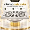 Góc nhìn cạnh thể hiện phần mặt dày 5,5 mm của thoát sàn Inox 304 Eurolife EL-HG06