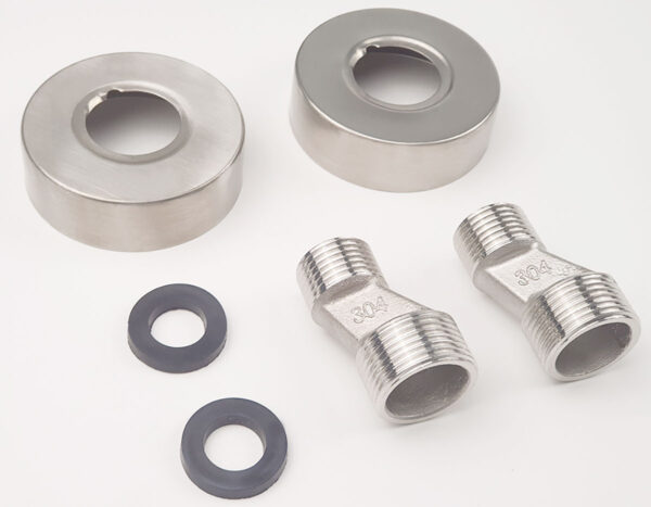 Chân quỳ inox 304 và phụ kiện lắp đặt vòi rửa chén Eurolife EL-T017AT giúp kết nối chắc chắn cho hệ vòi rửa chén âm tường.