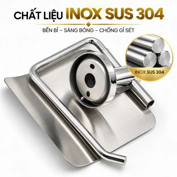Chất liệu Inox SUS 304 bộ phụ kiện phòng tắm Eurolife EL-P01