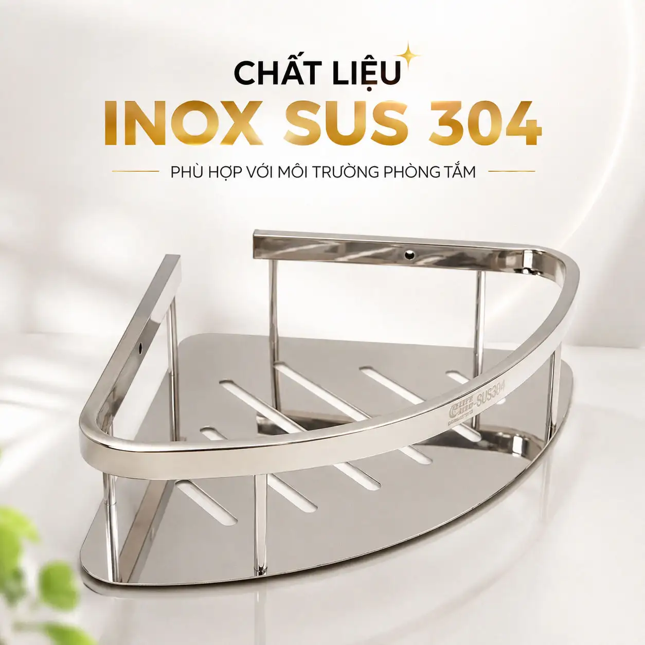 Chất liệu Inox SUS 304 kệ góc phòng tắm Eurolife EL-KG1