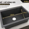 Chậu đá thạch anh Eurolife EL-QC6049 1 hố kích thước 535 x 378 mm