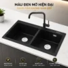 Chậu đá thạch anh Eurolife EL-QC8349 màu đen mờ