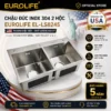 Chậu đúc 2 hố Eurolife EL-LS8245 Inox SUS 304 POSCO