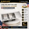 Chậu đúc Inox 304 2 hố Eurolife EL-LS12050