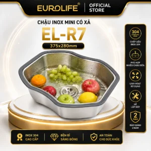 Chậu Inox Mini Có Xả Eurolife EL-R7 375x280mm