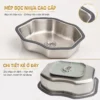 Chậu inox mini có xả Eurolife EL-R7 với mép bọc nhựa và chi tiết kê đáy