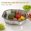 Chậu inox mini có xả Eurolife EL-R7 sử dụng độc lập trong nhà bếp