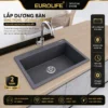 Chậu rửa chén đá thạch anh Eurolife EL-QC6049 lắp dương bàn
