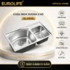 Chậu rửa chén inox 304 2 hộc EL-C8145 chính hãng Eurolife