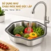 Chậu rửa rau inox mini Eurolife EL-R7 có xả sử dụng độc lập
