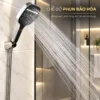 Chế độ phun bão hòa của tay sen Eurolife EL-128SH-T với dòng nước phân bố rộng trên mặt sen